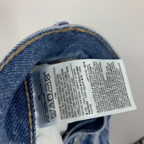 Old Navy Jeans Slouchy Straight Distressed High Rise Button Fly - Picture 9 of 9